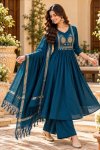 Ff Mul Chanderi With Inner With Heavy Work Kurti With Bottom Dupatta